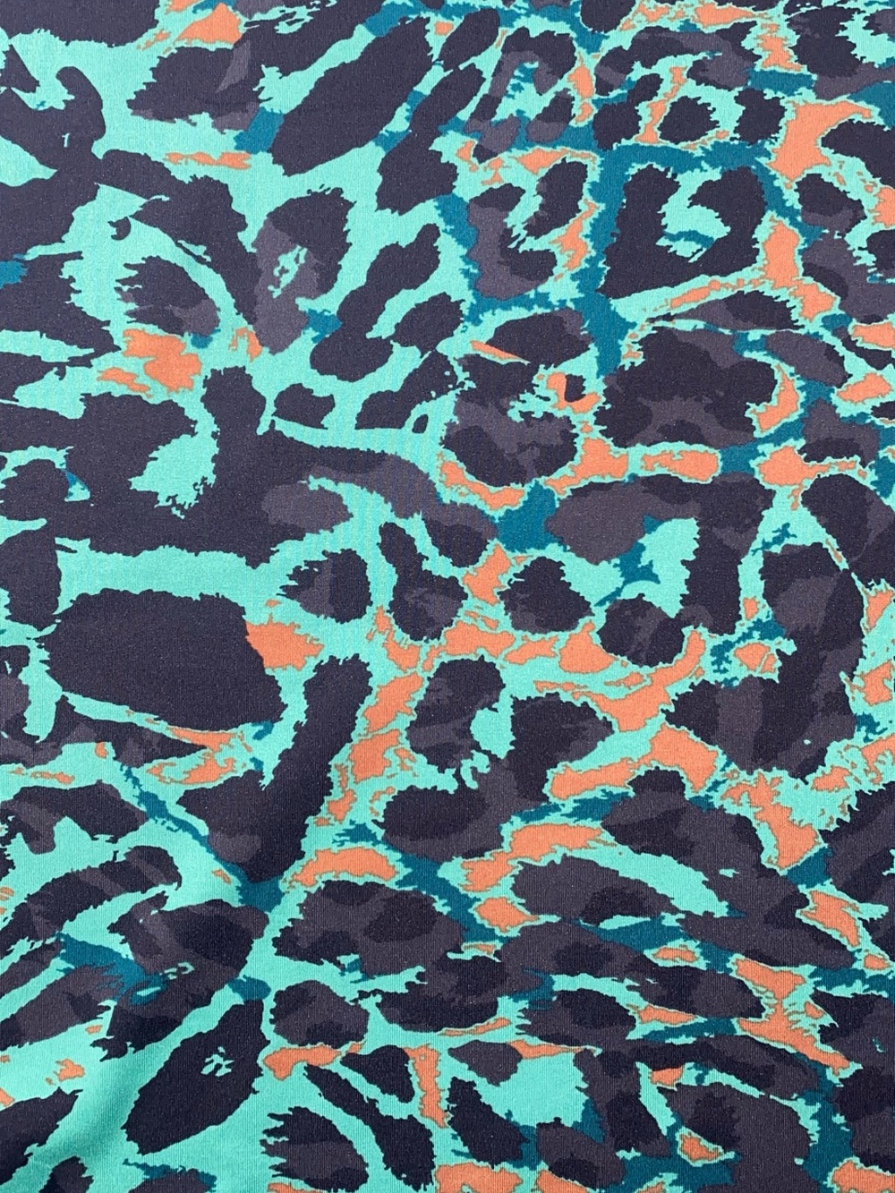 Chico’s 3 Teal Green Leopard Camo Tank Scoop Neck Dress Summer cool Size 16 - Picture 6 of 7